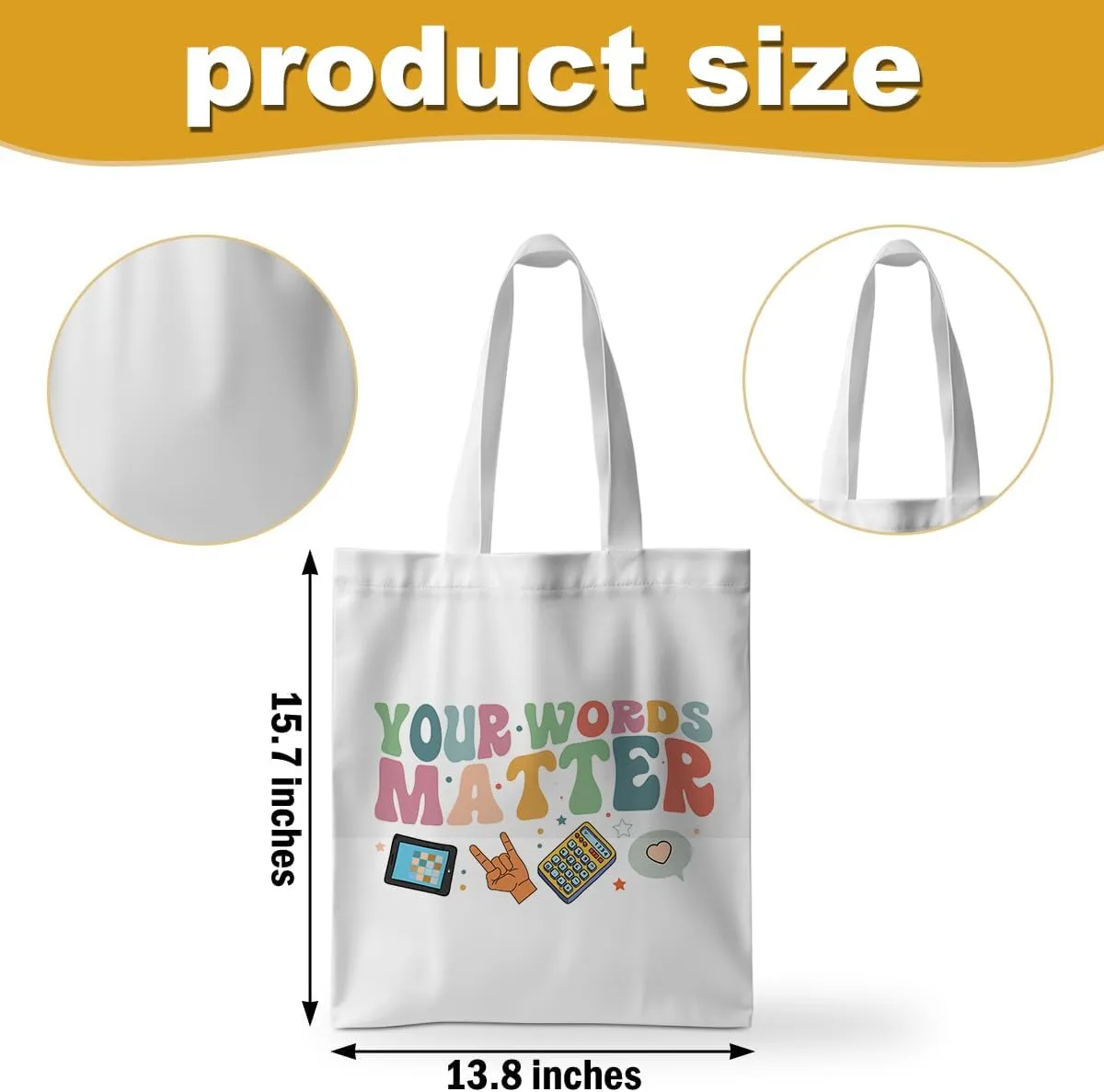 ZHAMEN Speech Therapy Tote Bag - SLP Gifts for Pathologist, Women, Teacher, Speech Therapist