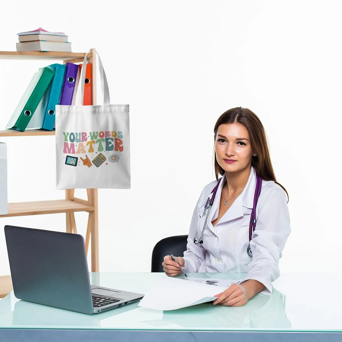 ZHAMEN Speech Therapy Tote Bag - SLP Gifts for Pathologist, Women, Teacher, Speech Therapist
