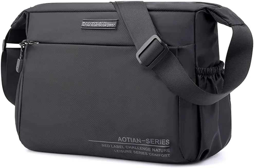 zhongningyifeng Men's Shoulder Bag Nylon Messenger Bag Crossbody Purse Waterproof Lightweight for Travel Work Outdoor