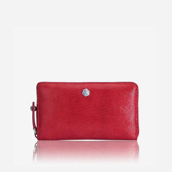 ZIP AROUND PURSE, CHERRY