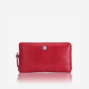 ZIP AROUND PURSE, CHERRY