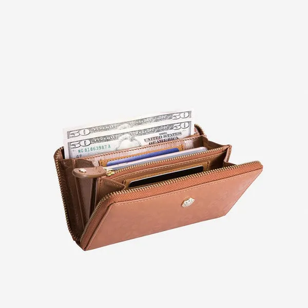 ZIP AROUND PURSE, NATURAL