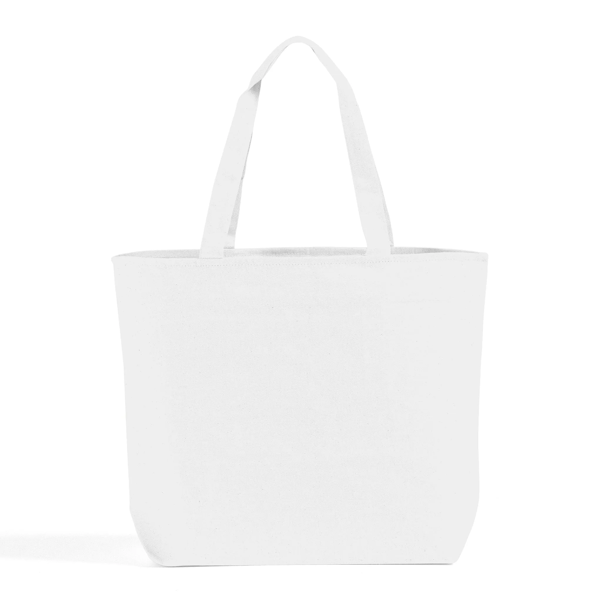 Zippered Canvas Tote Bags with Inside Zippered Pocket - TG261