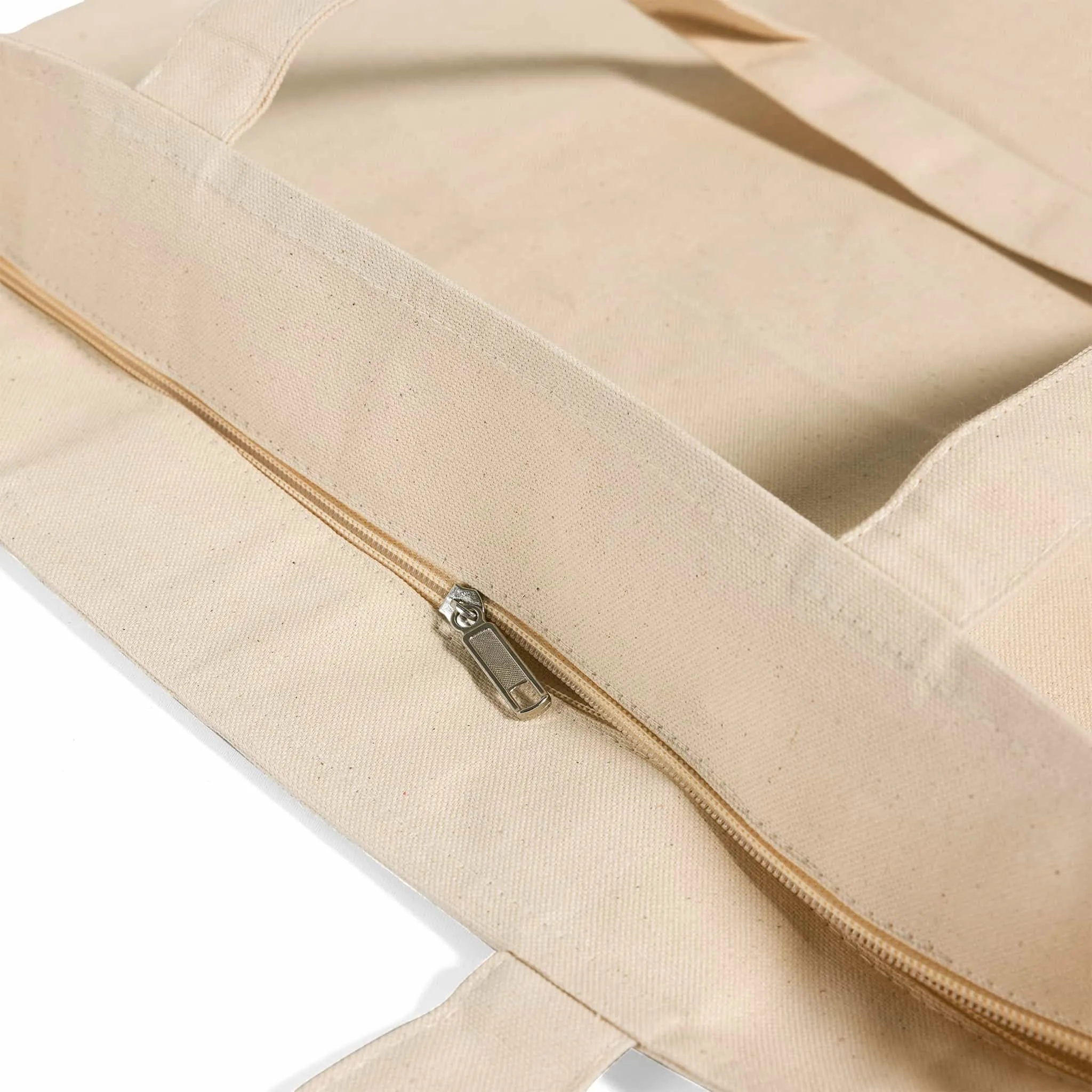 Zippered Canvas Tote Bags with Inside Zippered Pocket - TG261