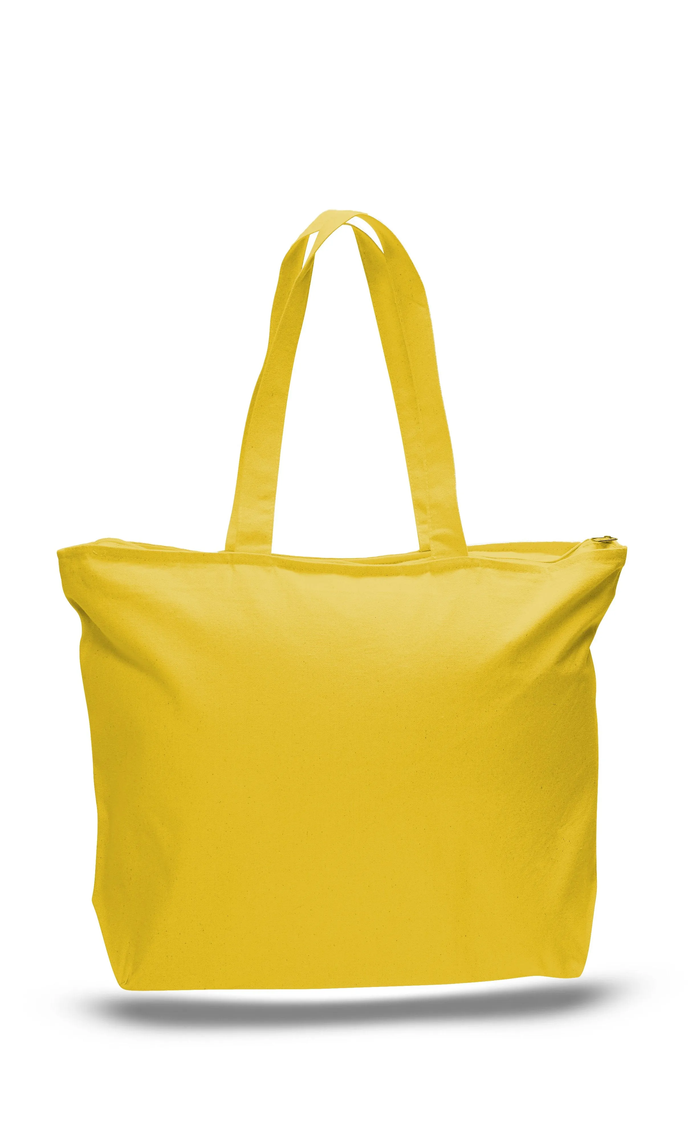 Zippered Canvas Tote Bags with Inside Zippered Pocket - TG261