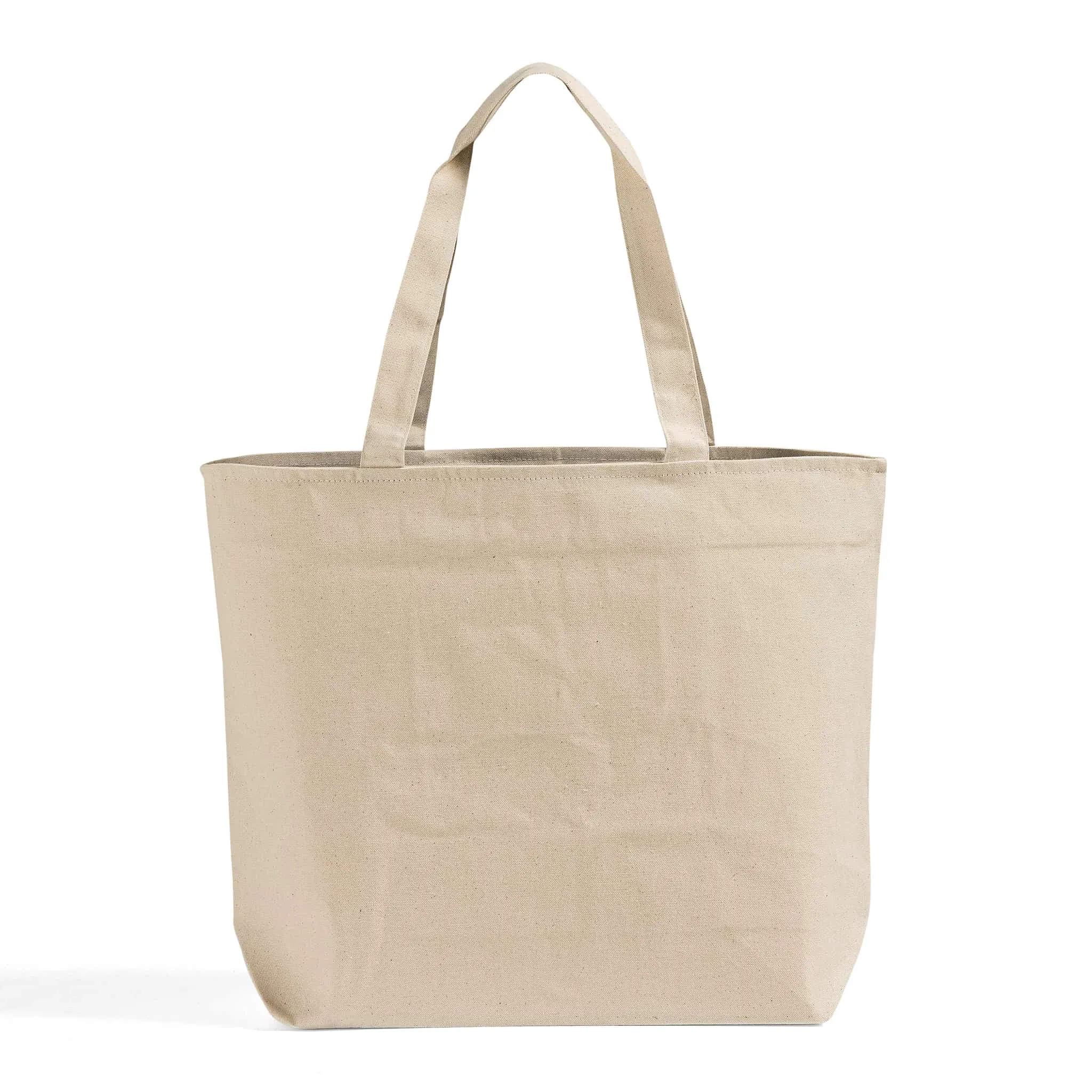 Zippered Canvas Tote Bags with Inside Zippered Pocket - TG261