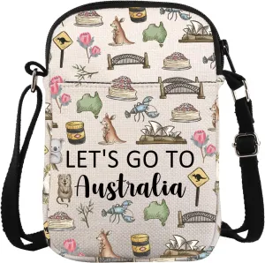 ZJXHPO Australia Trip Cross Body Bag Australia Travel Vacation Gift Let's Go To Australia Messenger Bag Australia Souvenir