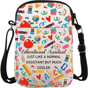ZJXHPO Educational Assistant Cross Body Bag Educational Aide Appreciation Gift Educational Assistant Messenger Bag