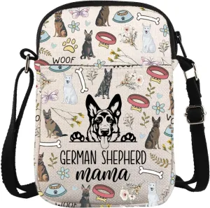 ZJXHPO German Shepherd Dog Cross Body Bag Shepherd Mama Messenger Bag German Shepherd Dog Lover Owner Gift