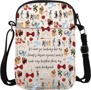 ZJXHPO Movie Inspired Cross Body Bag Wizard Quotes Messenger Bag Adventure Movie Shoulder Bag Musical Theatre Gift