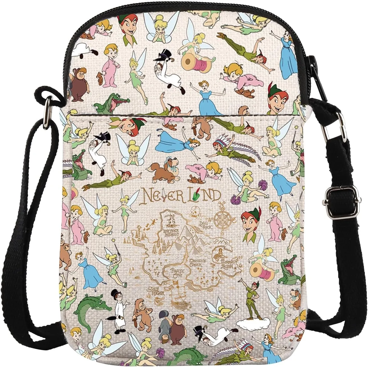 ZJXHPO Peter Cross Body Bag Map Messenger Bag Trip Shoulder Bag Pan Never Grow Up Gift