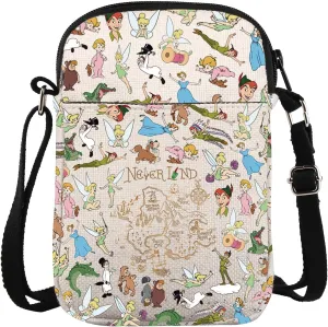 ZJXHPO Peter Cross Body Bag Map Messenger Bag Trip Shoulder Bag Pan Never Grow Up Gift