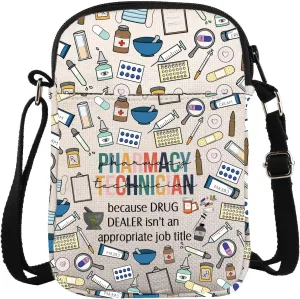 ZJXHPO Pharmacy Tech Cross Body Bag Pharmacy Technician Messenger Bag Pharmacy Tech Appreciation Gift RX Shoulder Bag