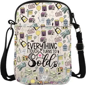 ZJXHPO Realtor Cross Body Bag Everything I Touch Turns To Sold Messenger Bag Real Estate Agent Appreciation Gift