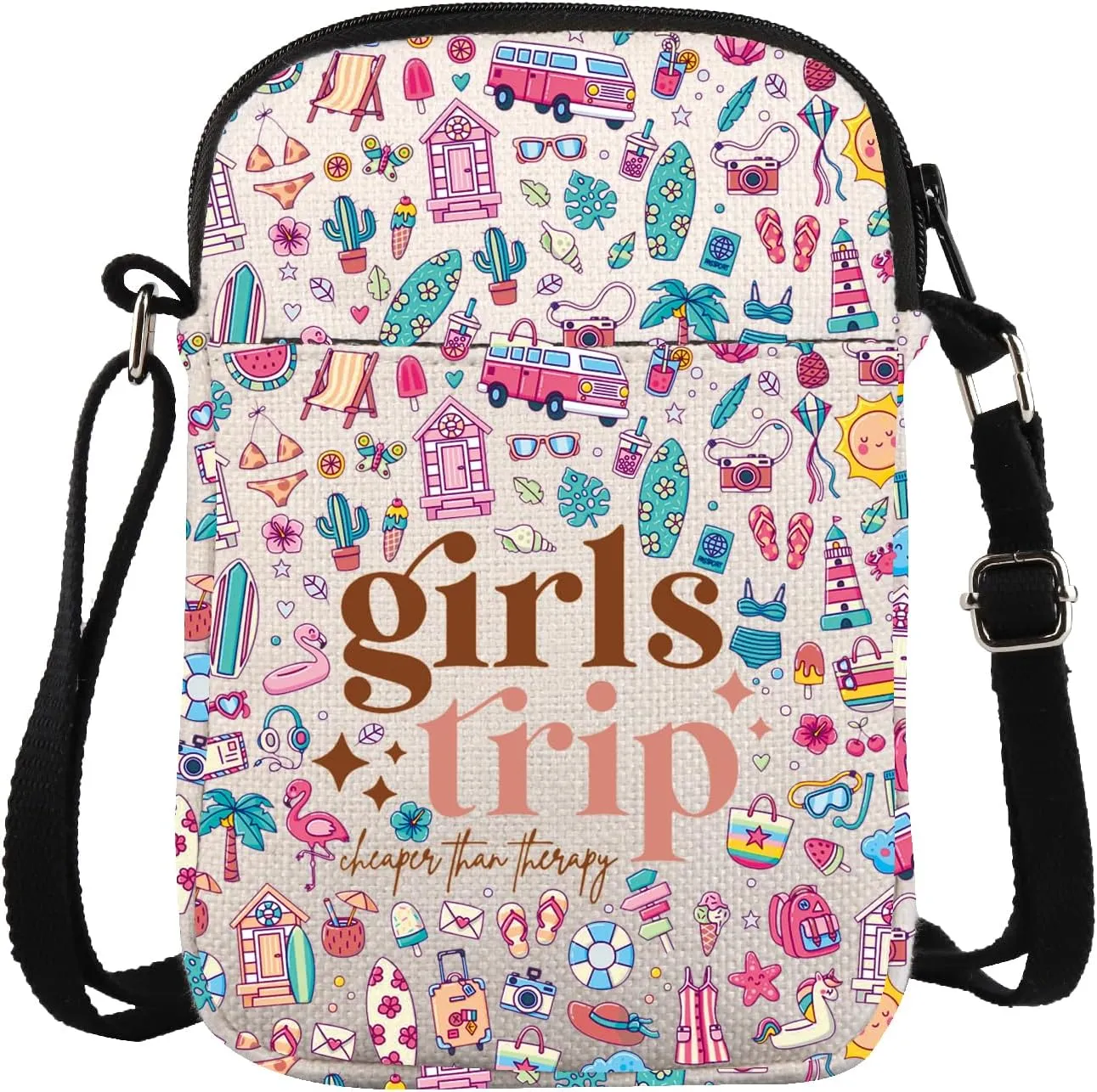 ZJXHPO Sister Weekend Cross Body Bag Sister Trip Cheaper Than Therapy Messenger Bag Bachelorette Party Gift
