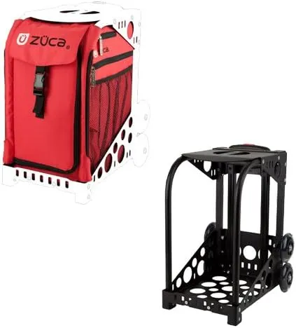 ZUCA Sport Mobile Wheeled Luggage Complete Set - Chili Red With Black Frame   Bonus Travel Groove Universal Ipod & MP3 Accessory Outfit AZUCSIBCK1
